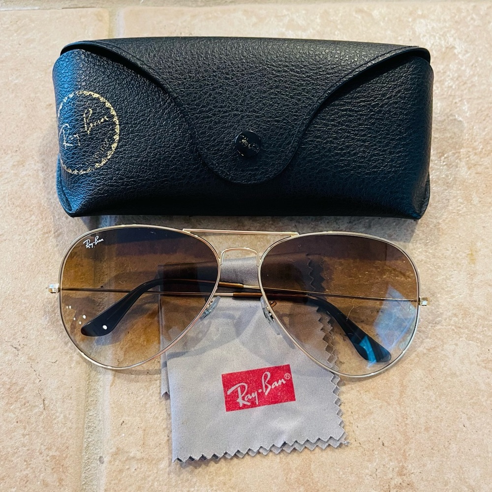 Ray Ban Aviator Classic Brown & Gold